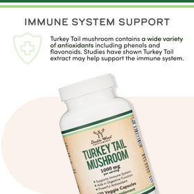 Vue arrière du flacon de capsules de Champignon Turkey Tail 1 000 mg