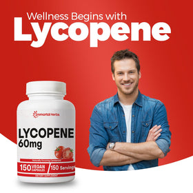 Vue arrière du flacon de capsules de Lycopène Immortal Herbs
