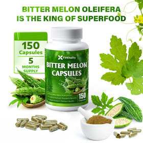 Vue arrière du flacon de capsules de melon amer FitVitality