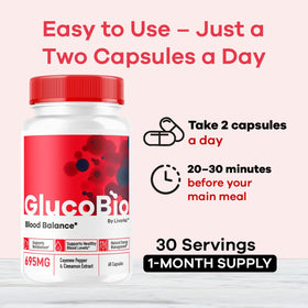 Vue arrière du flacon de capsules GlucoBio LIVORKA