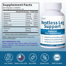 Vue arrière du flacon de capsules Jkrova, informations nutritionnelles