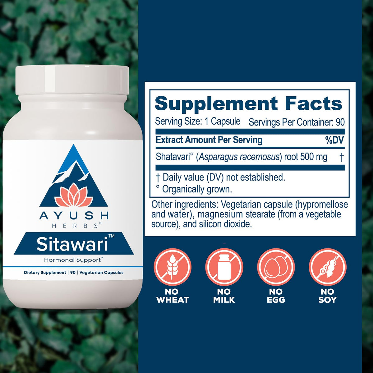 Vue arrière du flacon de capsules Sitawari