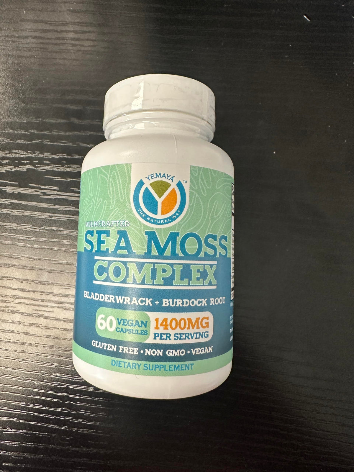 Vue arrière du flacon de capsules YEMAYA