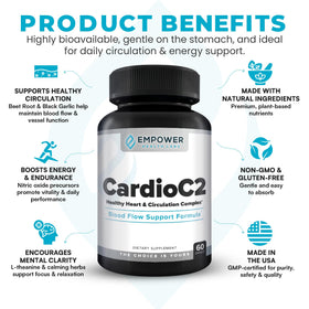 Vue arrière du flacon de CardioC2 d'Empower Health Labs