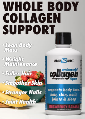 Vue arrière du flacon de collagène liquide AminoSculpt