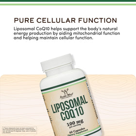 Vue arrière du flacon de CoQ10 Liposomal 60 capsules