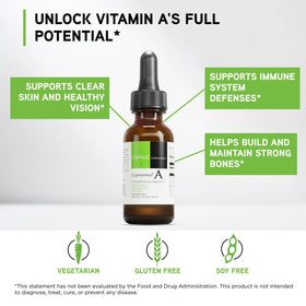 Vue arrière du flacon de DAVINCI Liposomal A 30 ml