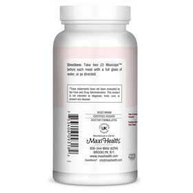 Vue arrière du flacon de fibres psyllium Maxi Health