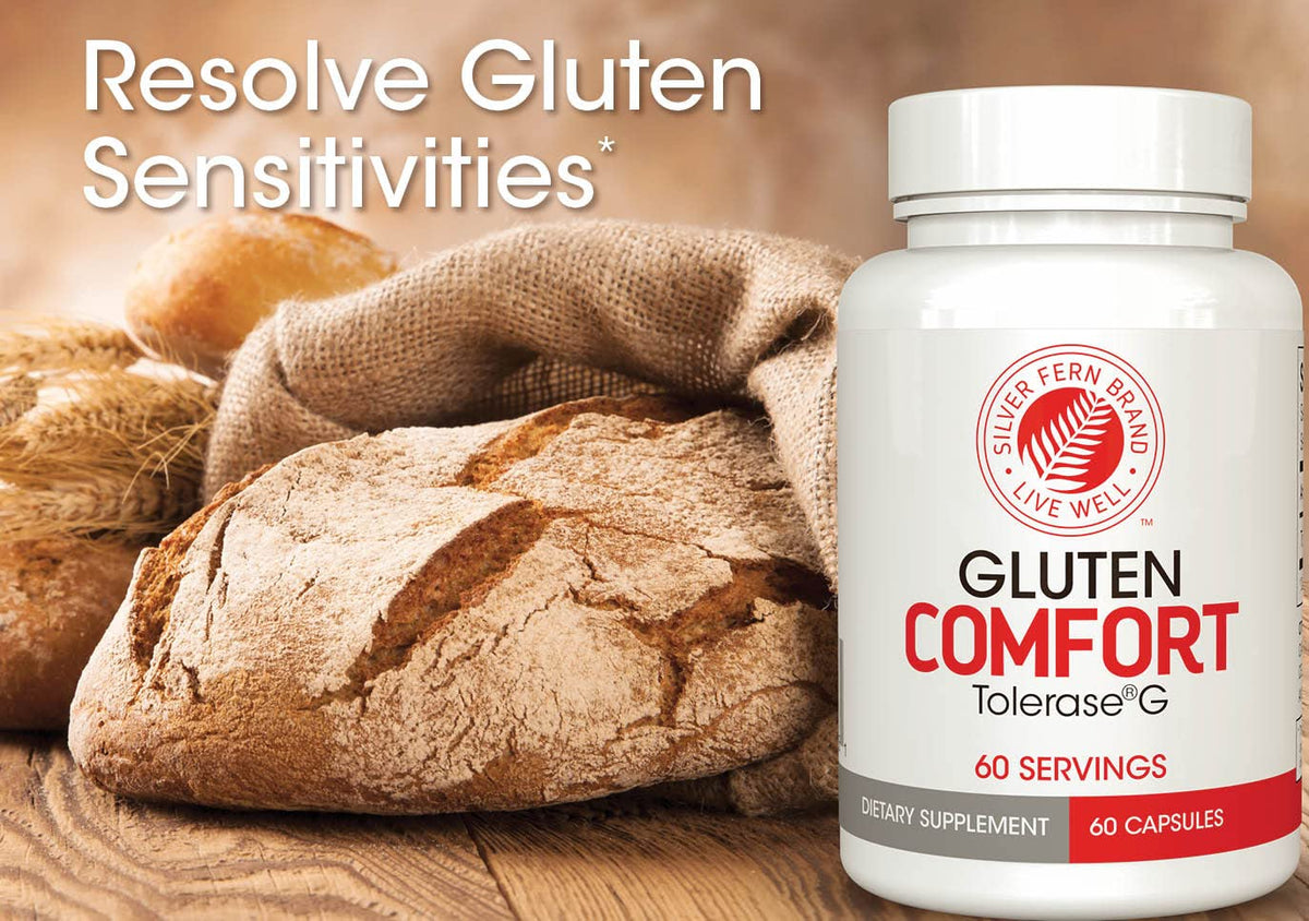 Vue arrière du flacon de Gluten Comfort Silver Fern