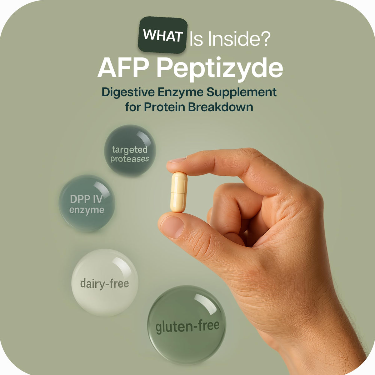 Vue arrière du flacon de Houston Enzymes AFP Peptizyde