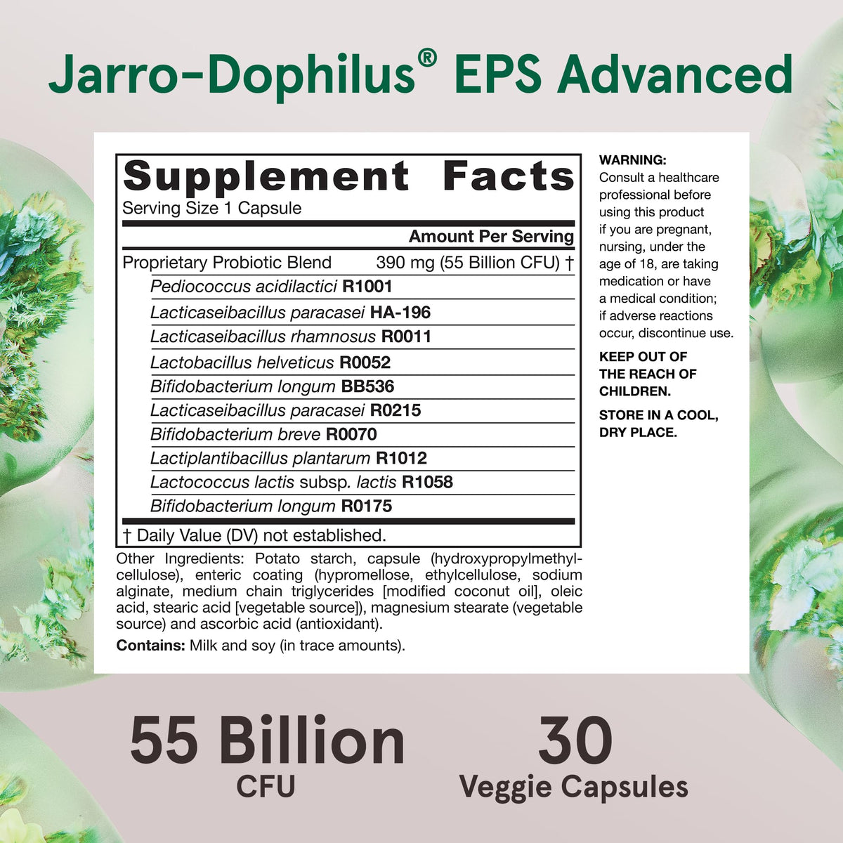 Vue arrière du flacon de Jarrow Jarro-Dophilus EPS Advanced