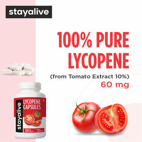 Vue arrière du flacon de lycopène STAYALIVE