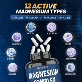 Vue arrière du Flacon de Magnésium 1000mg StrongVit