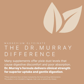 Vue arrière du flacon de magnésium glycinate Dr. Murray
