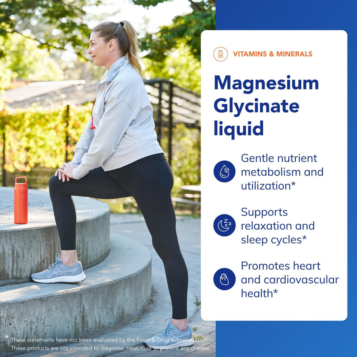 Vue arrière du flacon de magnésium glycinate liquide Pure Encapsulations