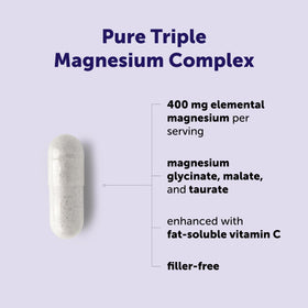 Vue arrière du flacon de Magnésium Pur Triple