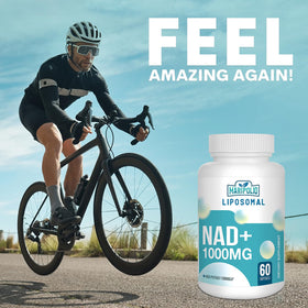 Vue arrière du flacon de Maripolio NAD+ 1000 mg