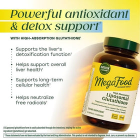 Vue arrière du flacon de MegaFood Liposomal Glutathione