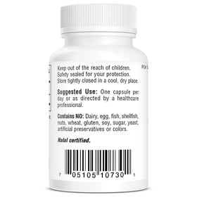 Vue arrière du flacon de mélatonine Bio-Tech Pharmacal 1 mg