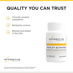 Vue arrière du flacon de Motility Activator d'Integrative Therapeutics