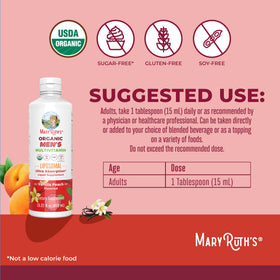 Vue arrière du flacon de multivitamine MARYRUTH'S avec informations nutritionnelles