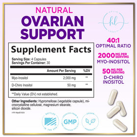 Vue arrière du flacon de Myo-Inositol 2000mg Hello Lovely!