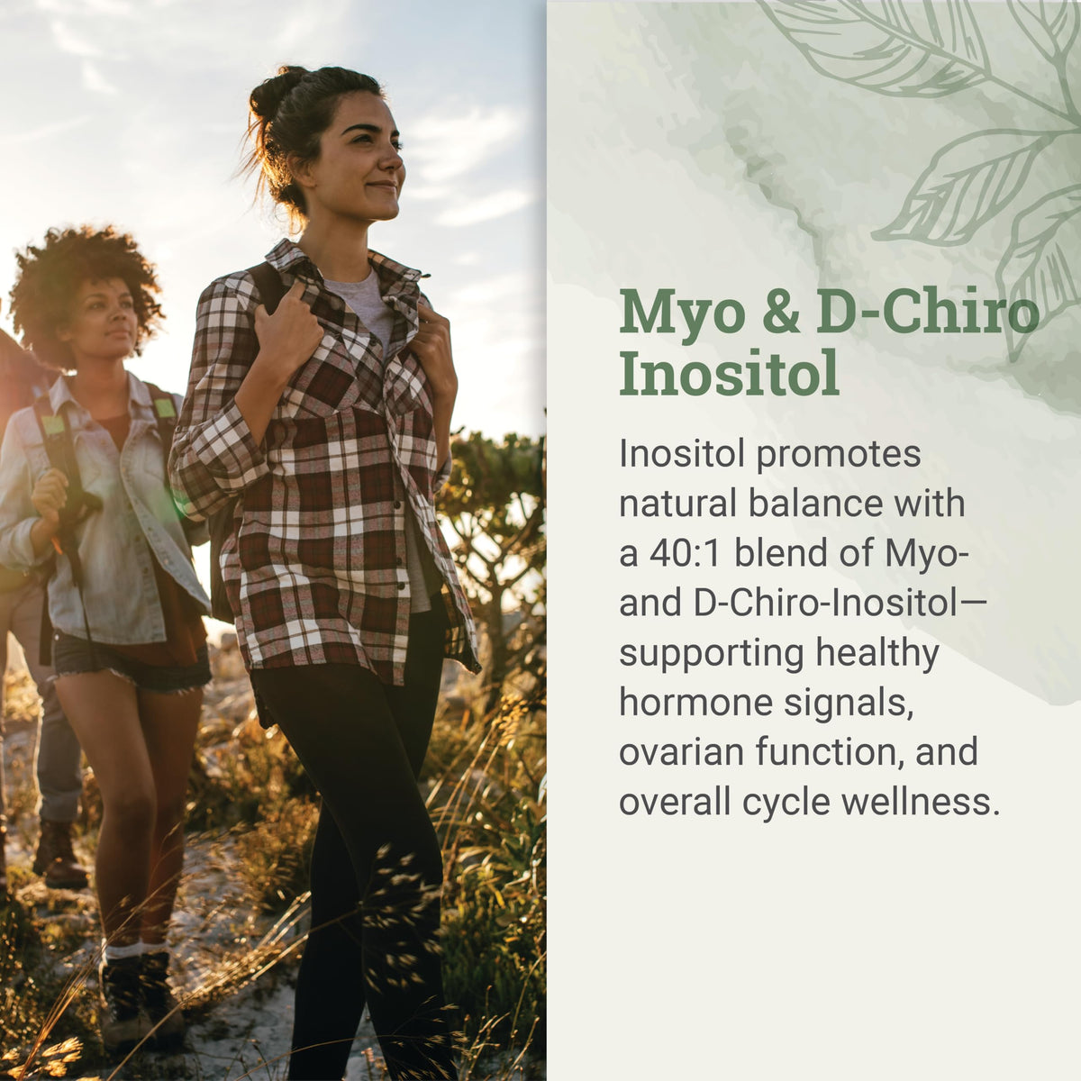 Vue arrière du flacon de Myo-Inositol Earth Harmony Naturals