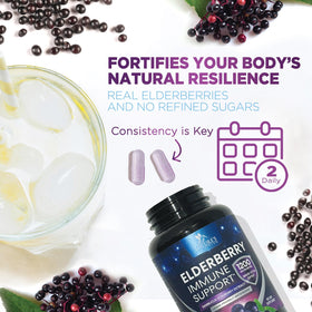 Vue arrière du flacon de Nature's Nutrition Extrait de Sureau Européen