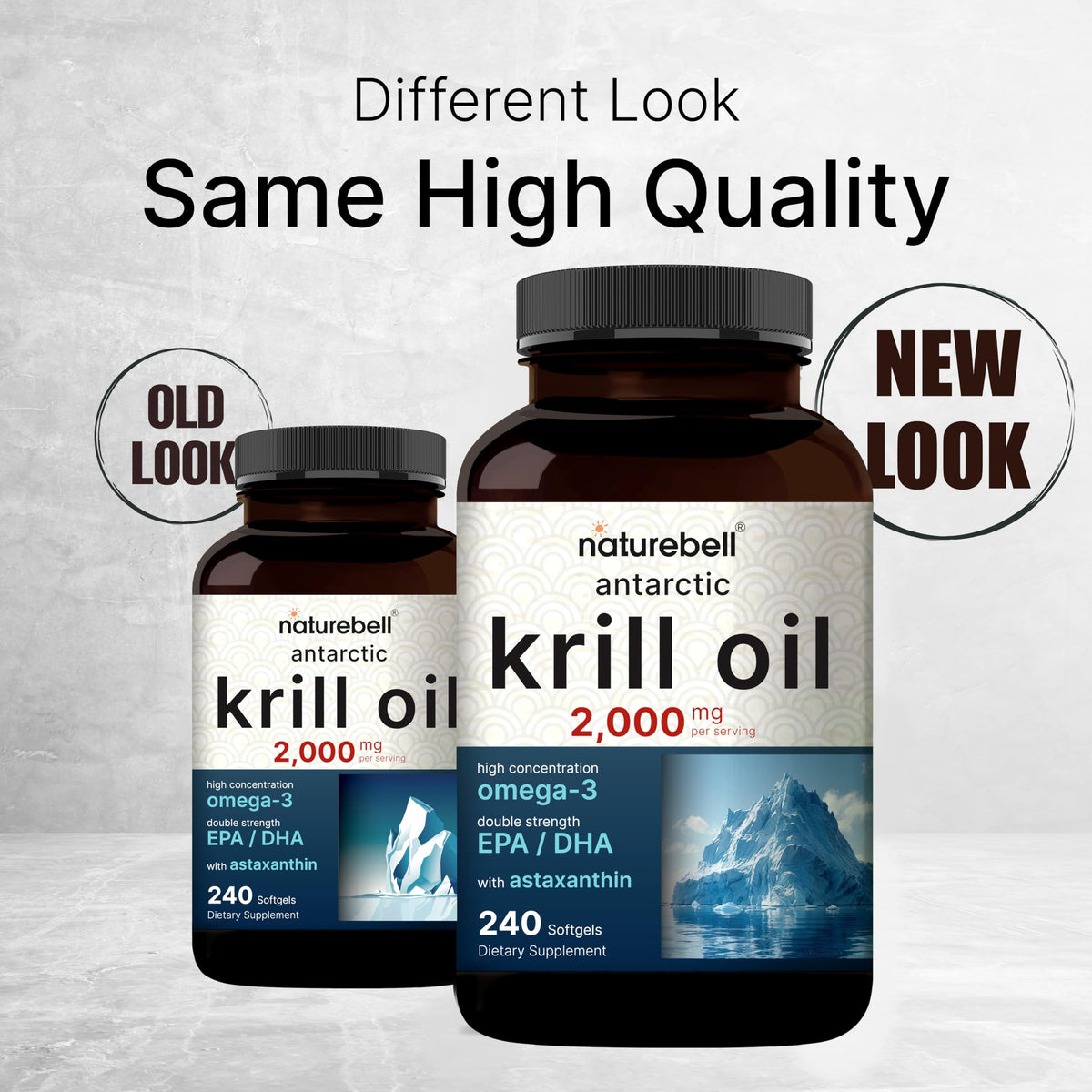 Vue arrière du flacon de NatureBell Huile de Krill Antarctique