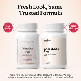 Vue arrière du flacon de Nourished AndroEase Plus
