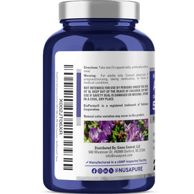Vue arrière du flacon de NusaPure Racine d'Astragale 500mg