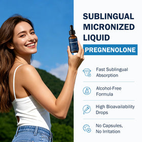 Vue arrière du flacon de pregnenolone Besgiful