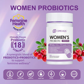 Vue arrière du flacon de probiotiques OMOGS