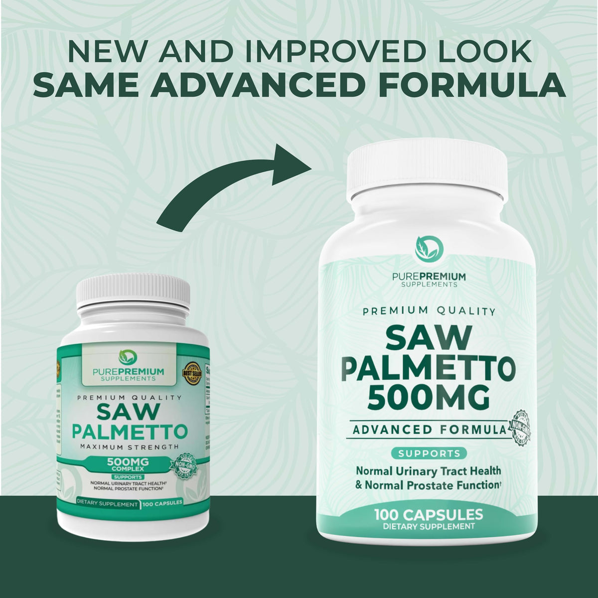 Vue arrière du flacon de PurePremium Saw Palmetto 500mg