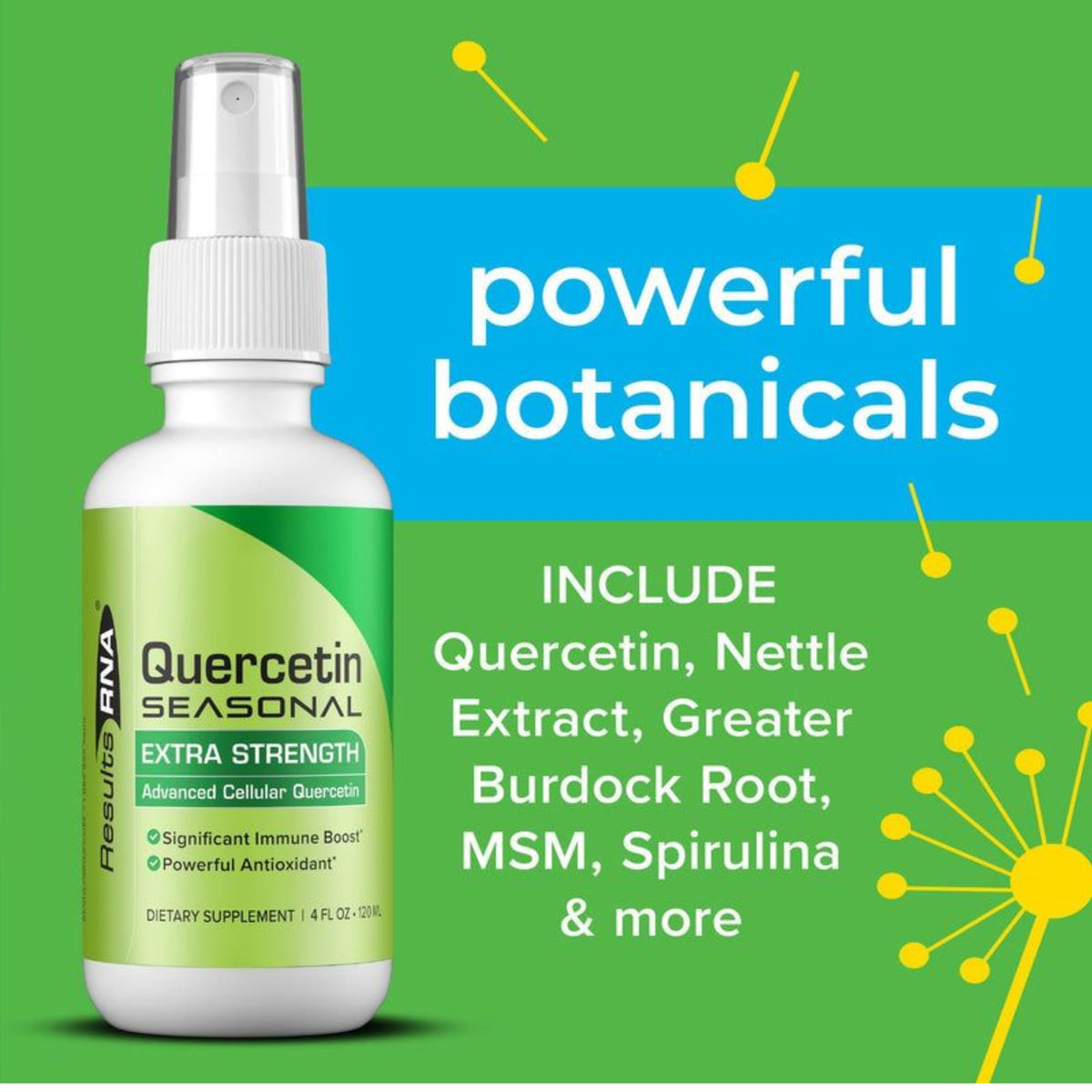 Vue arrière du flacon de Quercetin Seasonal