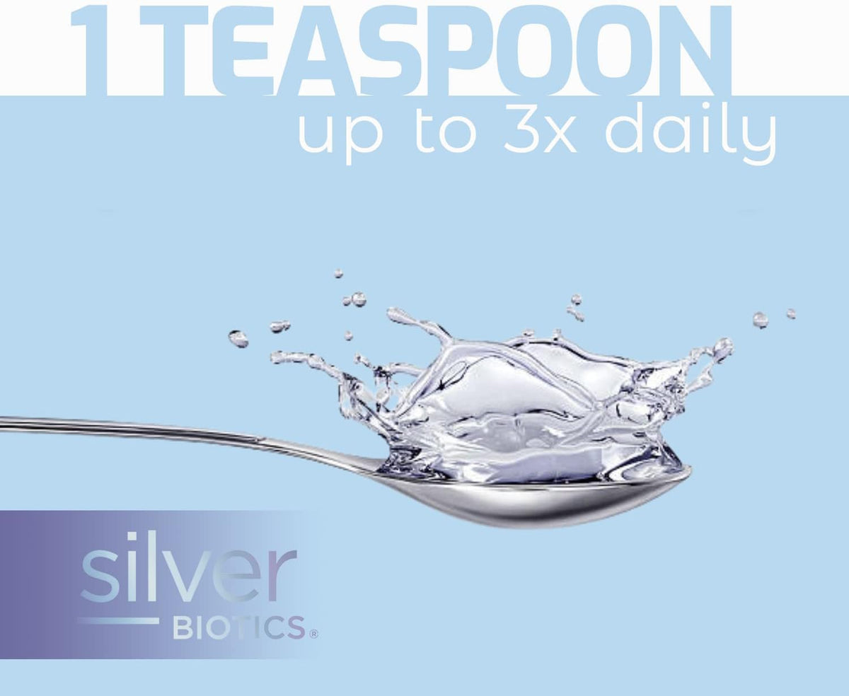 Vue arrière du flacon de Silver Biotics