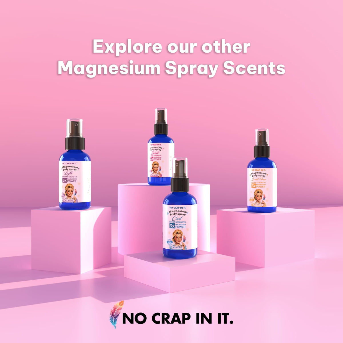 Vue arrière du flacon de spray de magnésium No Crap In It