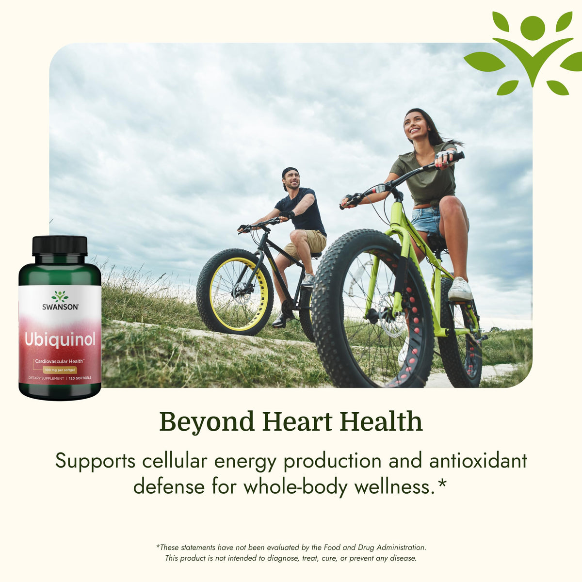 Vue arrière du flacon de Swanson Ubiquinol CoQ10 100 mg