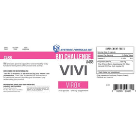 Vue arrière du flacon de Systemic Formulas Bio Challenge #488 VIVI Virox