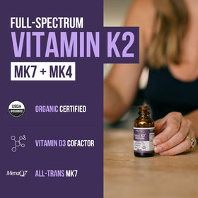 Vue arrière du flacon de Total K2® Triquetra Health