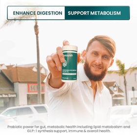 Vue arrière du flacon de UpNourish Probiotiques Akkermansia