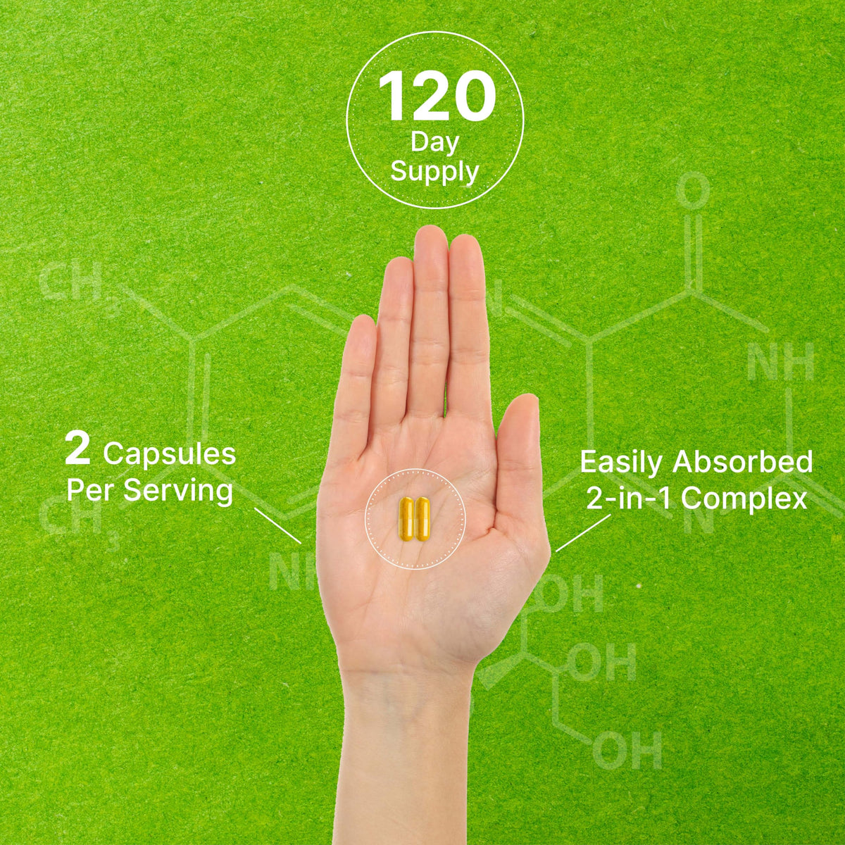 Vue arrière du flacon de Vitamine B2 avec Magnésium Glycinate