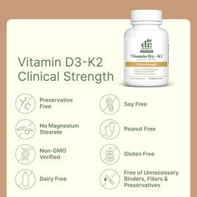 Vue arrière du flacon de Vitamine D3-K2 Dr. Murray