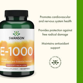 Vue arrière du flacon de Vitamine E D-Alpha Swanson