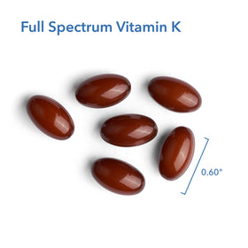 Vue arrière du flacon de Vitamine K Spectre Complet Allergy Research Group