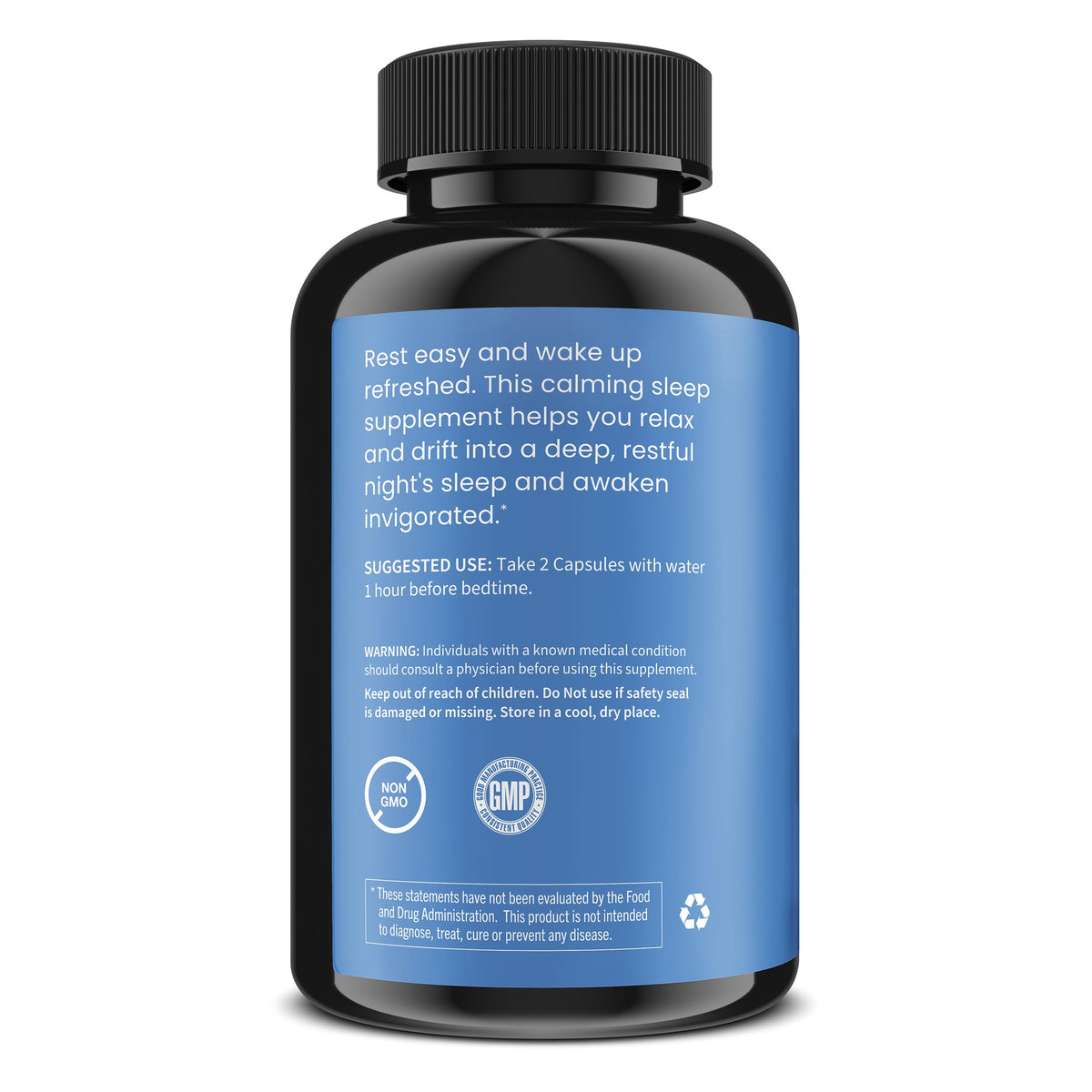 Vue arrière du flacon de WellPath Sommeil 60 capsules