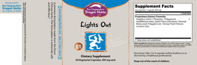 Vue arrière du flacon Dragon Herbs Lights Out Capsules