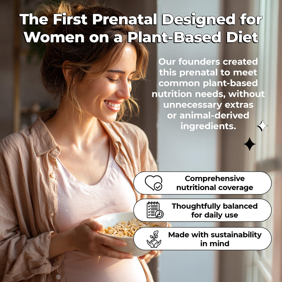 Vue arrière du flacon Future Kind Complément Prénatal avec informations nutritionnelles
