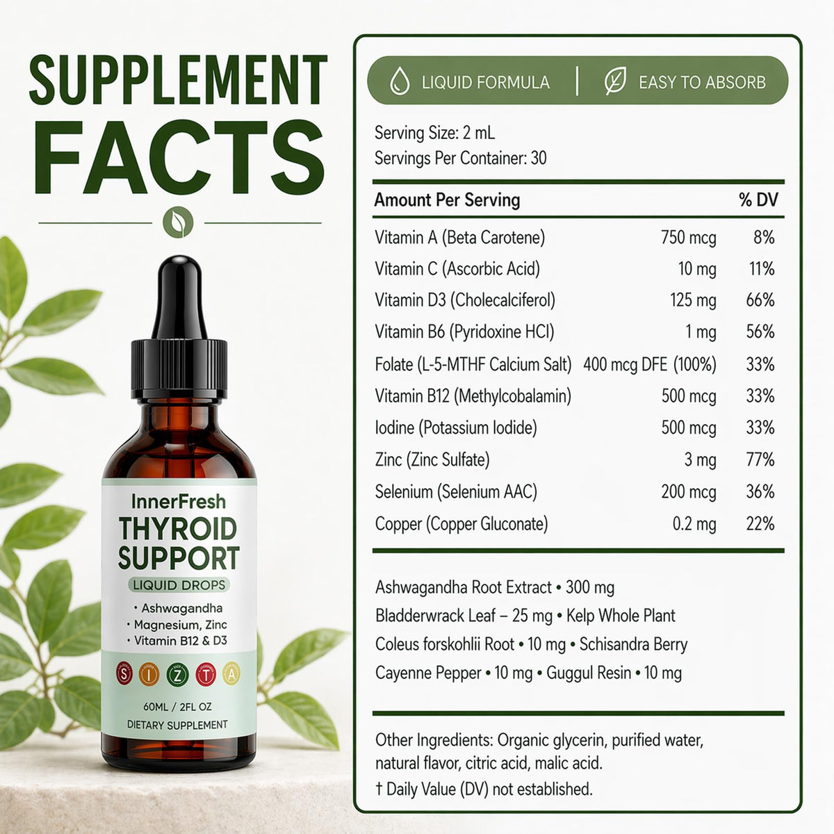 Vue arrière du flacon INNERFRESH avec informations nutritionnelles