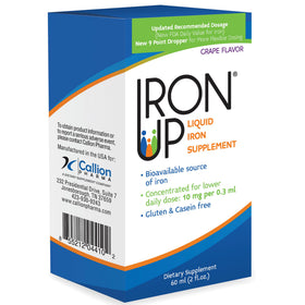 Vue arrière du flacon Iron Up, ingrédients et dosage